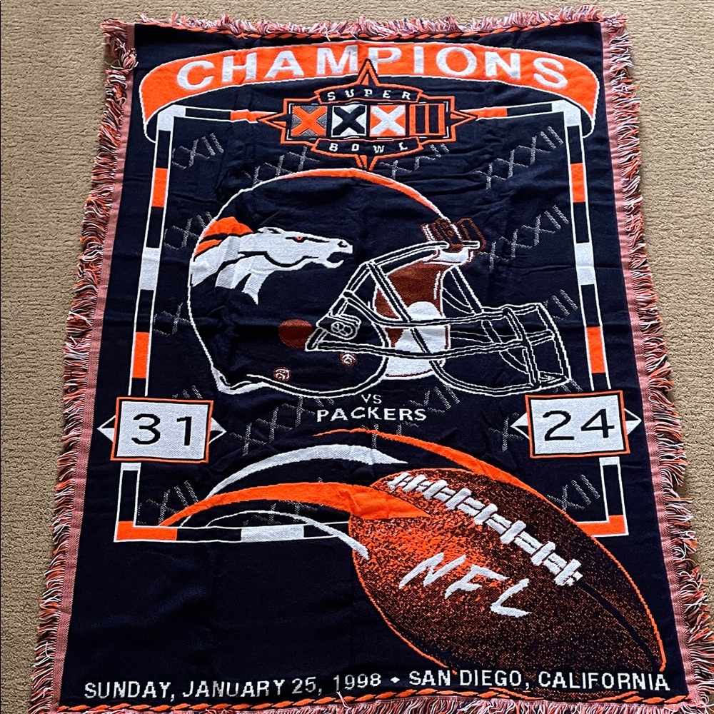 NFL Denver Broncos Super Bowl XXII Champions Throw Blanket
